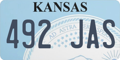 KS license plate 492JAS