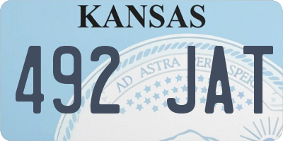 KS license plate 492JAT
