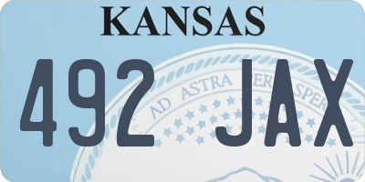 KS license plate 492JAX