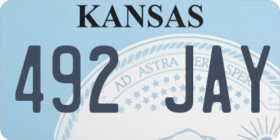 KS license plate 492JAY