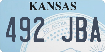 KS license plate 492JBA