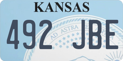 KS license plate 492JBE