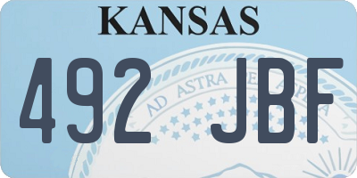 KS license plate 492JBF