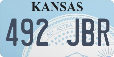 KS license plate 492JBR