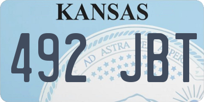 KS license plate 492JBT