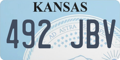 KS license plate 492JBV