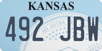 KS license plate 492JBW