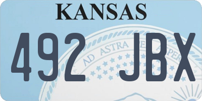 KS license plate 492JBX
