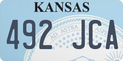 KS license plate 492JCA