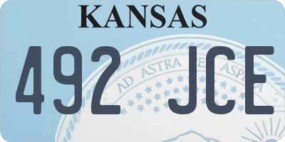 KS license plate 492JCE