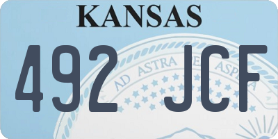 KS license plate 492JCF