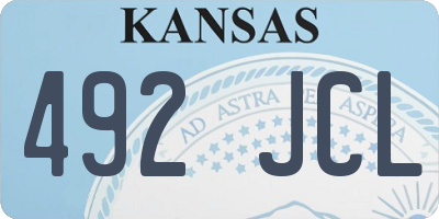 KS license plate 492JCL
