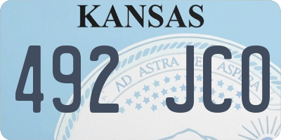 KS license plate 492JCO