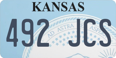 KS license plate 492JCS