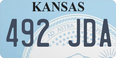 KS license plate 492JDA