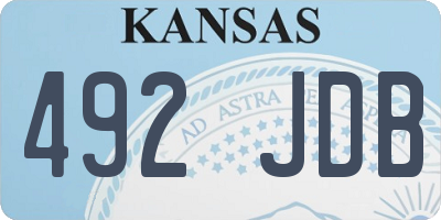 KS license plate 492JDB