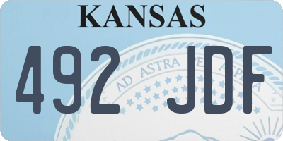 KS license plate 492JDF