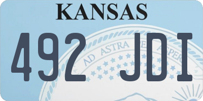 KS license plate 492JDI