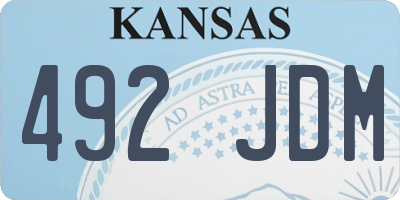 KS license plate 492JDM