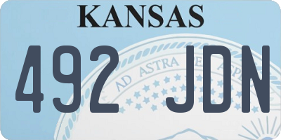 KS license plate 492JDN