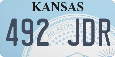 KS license plate 492JDR