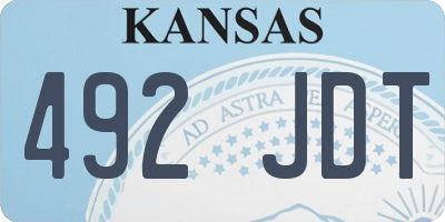 KS license plate 492JDT