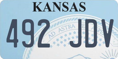 KS license plate 492JDV