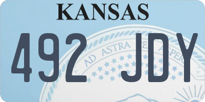 KS license plate 492JDY