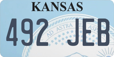 KS license plate 492JEB