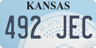 KS license plate 492JEC
