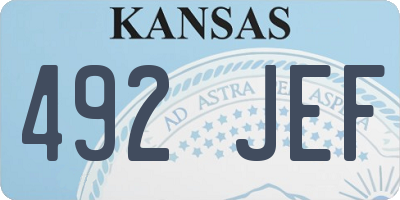 KS license plate 492JEF
