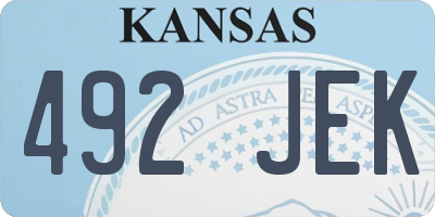 KS license plate 492JEK