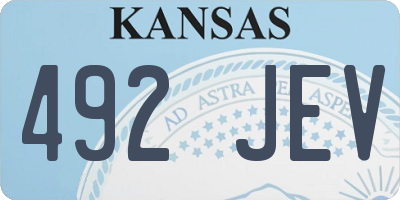 KS license plate 492JEV