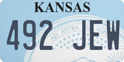 KS license plate 492JEW