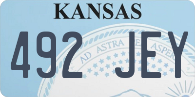 KS license plate 492JEY