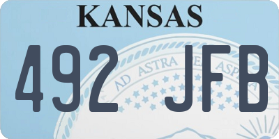 KS license plate 492JFB