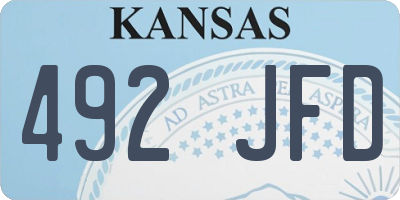 KS license plate 492JFD