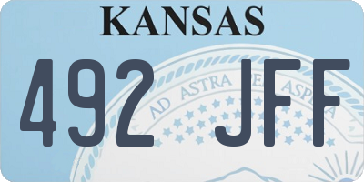 KS license plate 492JFF