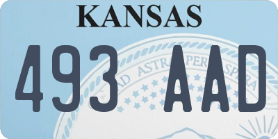 KS license plate 493AAD