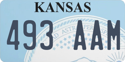 KS license plate 493AAM