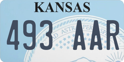 KS license plate 493AAR