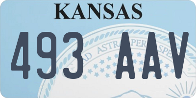 KS license plate 493AAV