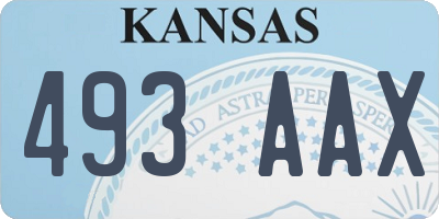 KS license plate 493AAX
