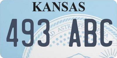 KS license plate 493ABC