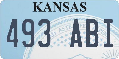 KS license plate 493ABI