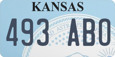 KS license plate 493ABO