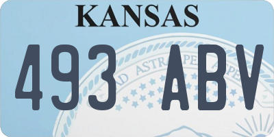 KS license plate 493ABV