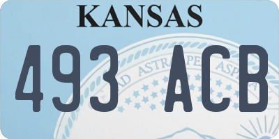KS license plate 493ACB