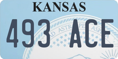 KS license plate 493ACE