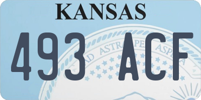 KS license plate 493ACF